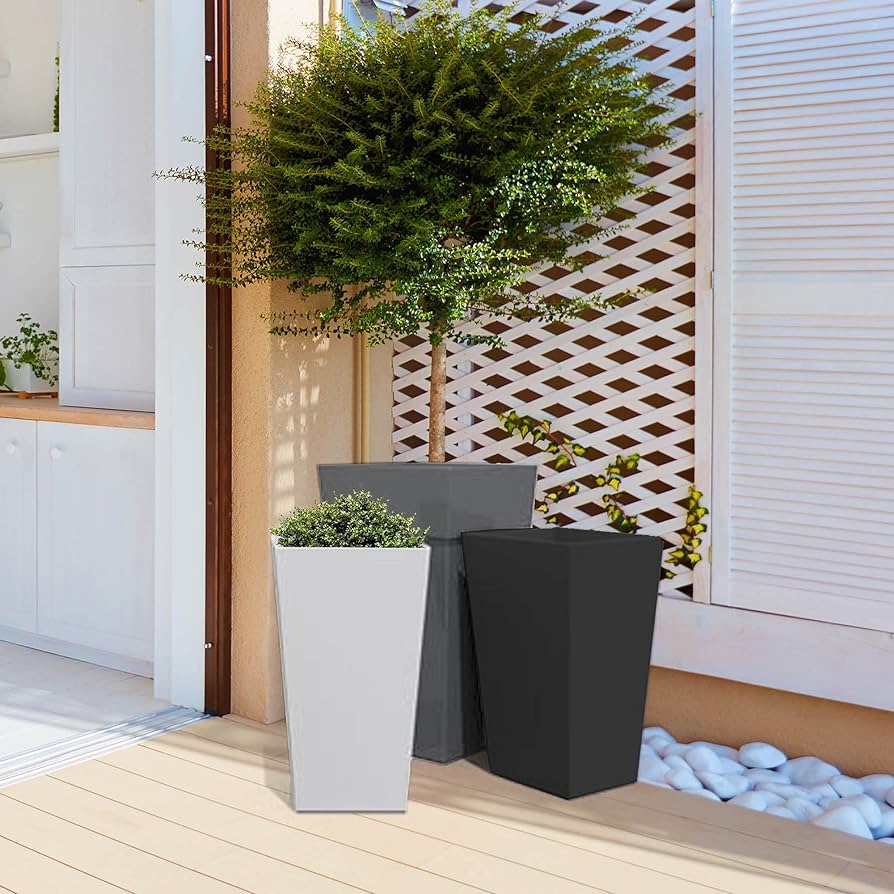 Amazon.com : Bloem Finley Tall Tapered Square Planter 25